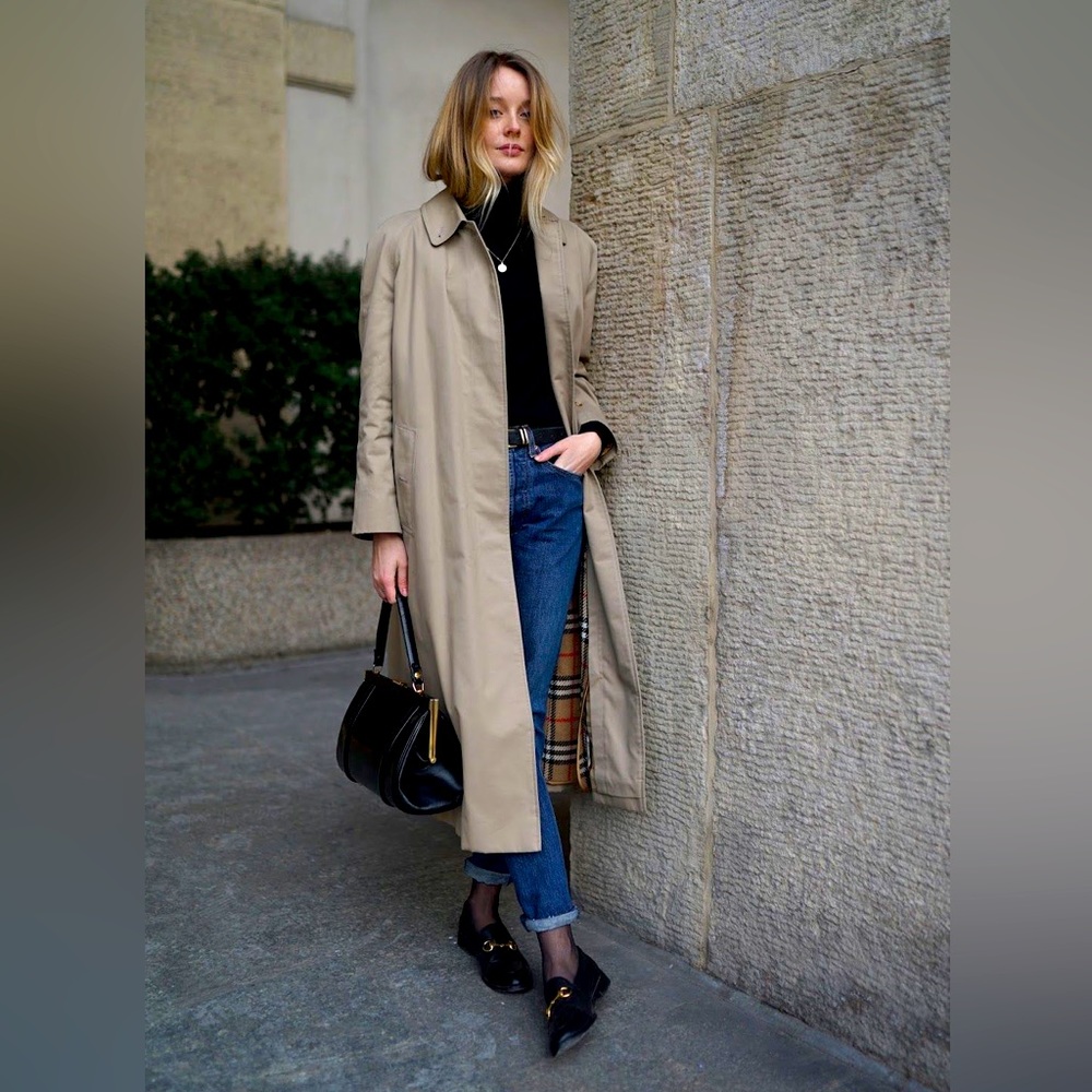❌SOLD❌Vintage Oversized BURBERRY Nova Check British Khaki Trench - Mint!